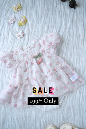 White Printed Designer Skirt For Kids On Sale