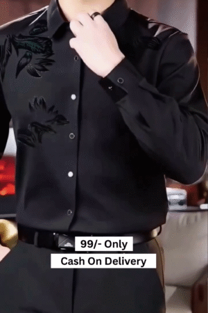 Men's Silk Satin Shirt Floral Slim Fit Long Sleeve Dress Shirt Casual Soft Shirt