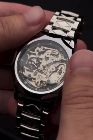 Men’s Skeleton Automatic Mechanical Watch – Self-Winding Luxury Timepiece