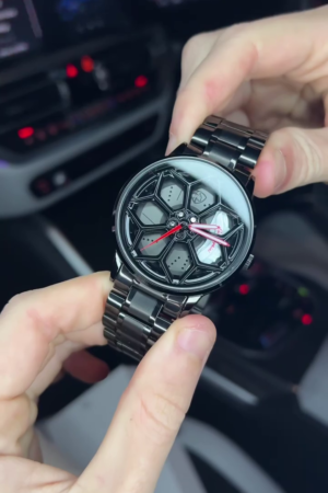 Men’s Luxury Car Wheel Analog Watch – Automotive-Inspired Timepiece