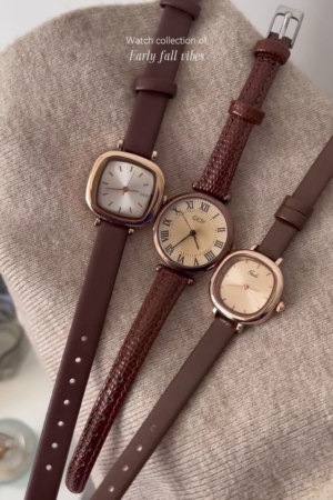 Women’s Vintage-Style Quartz Watches with Leather Straps