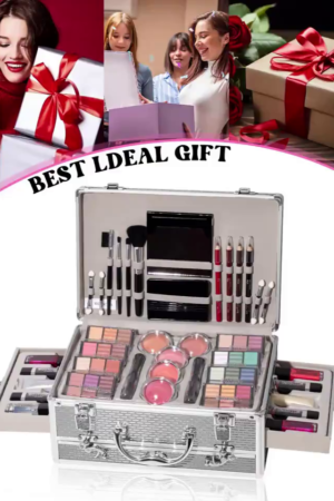 All-in-One Makeup Kit for Teens – 106-Piece Professional Kit (Red)