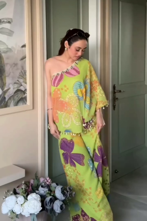 Printed One Shoulder Tunic With Palazzo