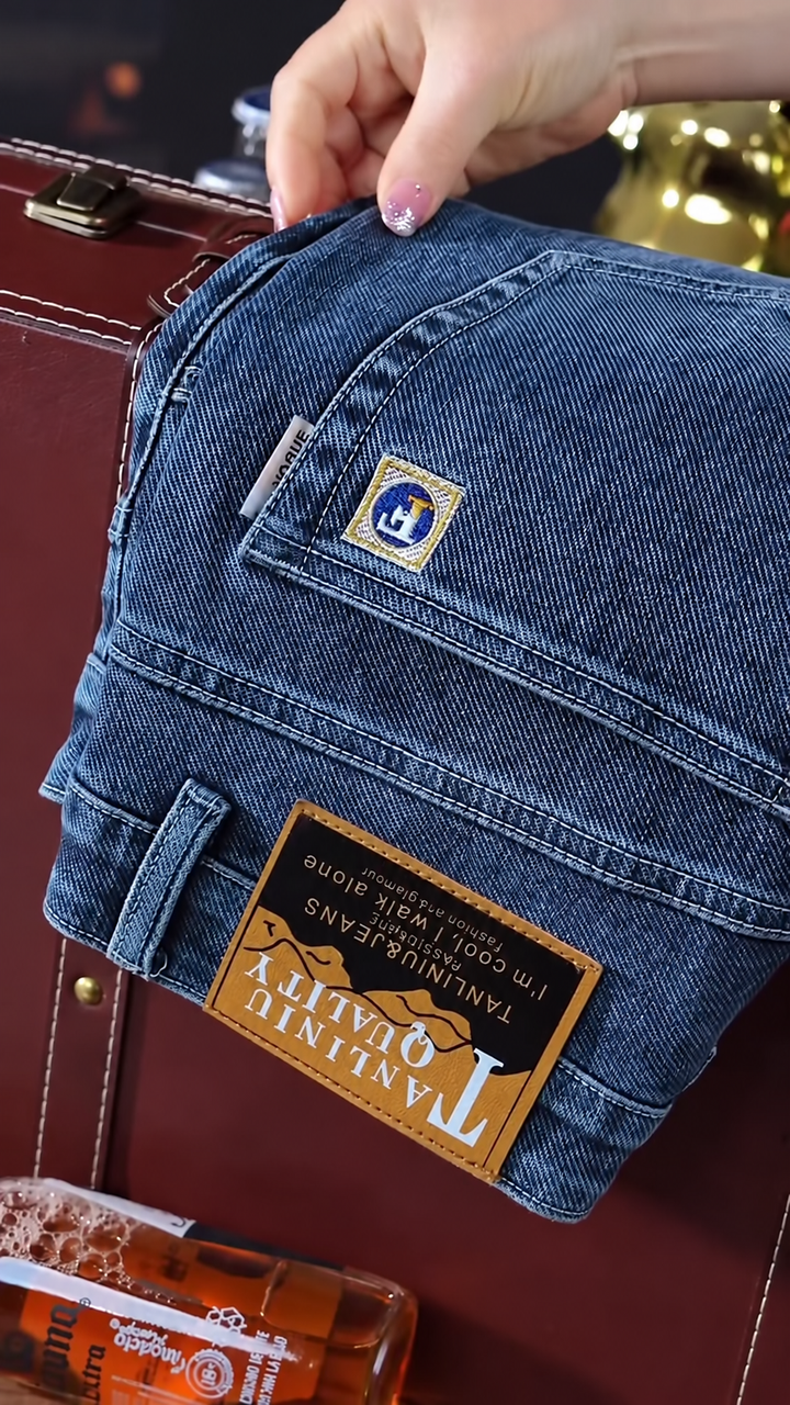 Men’s Blue Slim-Fit Casual Denim Jeans - Image 2