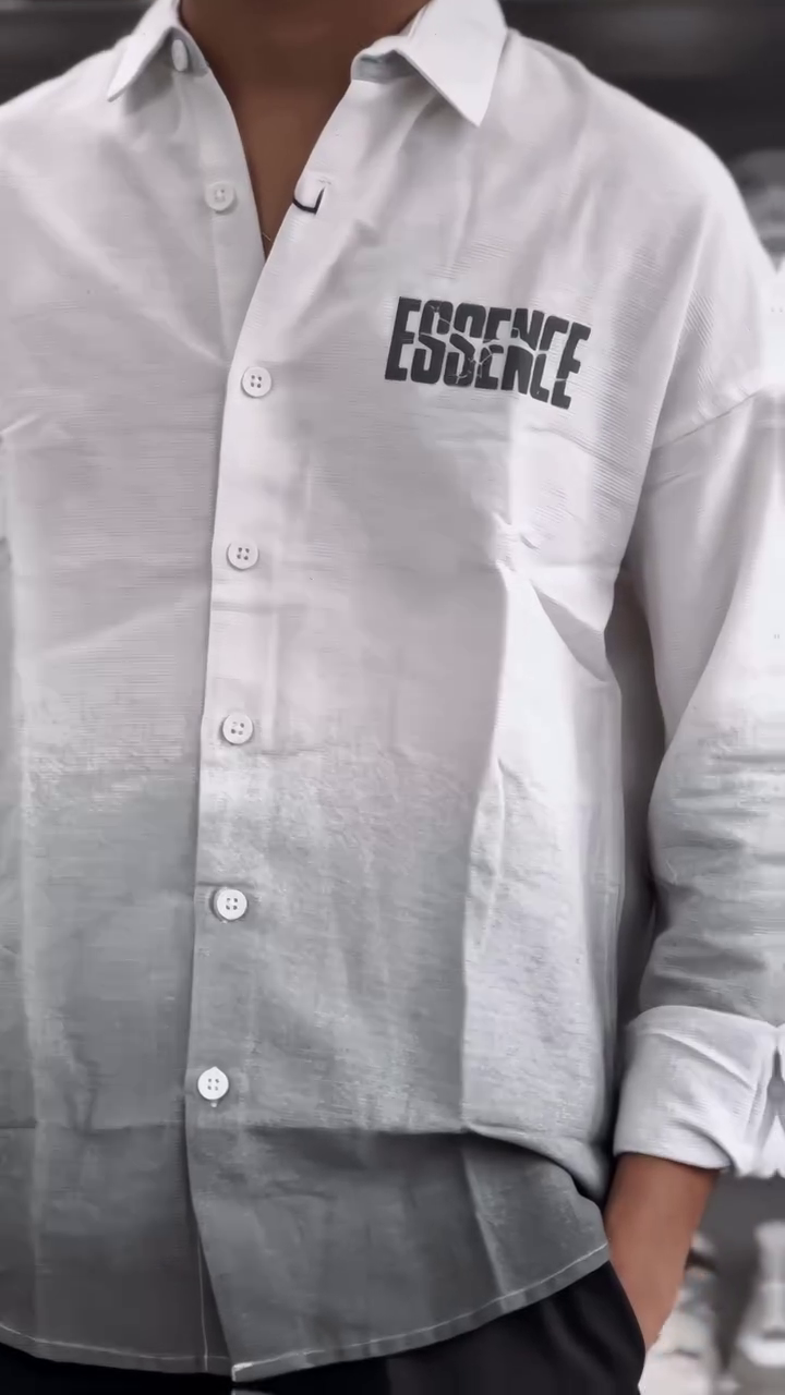 Men's Summer Shirt, Long Sleeve, Gradient Shirt, Breathable, Sweat Absorbent, Quick Drying, Fashion, Button-up, Casual, Soft, Cool, Stylish, Simple, Large Size, Spring - Image 3