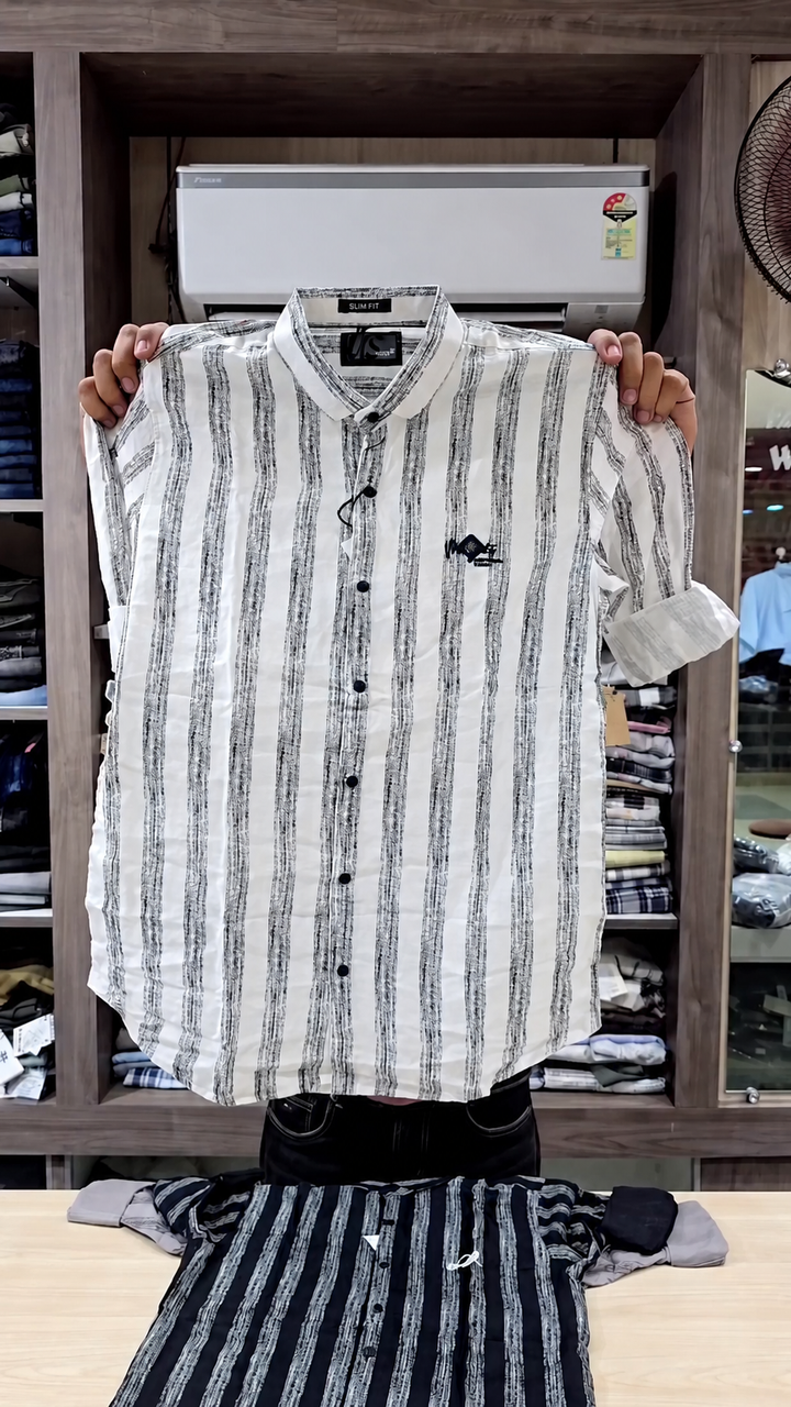 Premium Summer Comfort Men’s Stripe Linen Shirt - Image 3